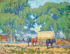 Alson S. Clark, The fruit pickers, 1922 (Coachella), 1922, oil on canvas