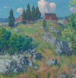 The red barn by Maurice Braun, oil on canvas, sold Nov 2015
