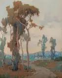 Eucalyptus in the Arroyo by Marion Wachtel, watercolor on paper, sold Nov 2015