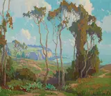 Eucalyptus in Laguna Hills by Marion Wachtel, oil on canvas, sold Nov 2015