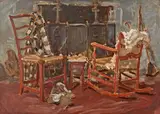 Clarence K. Hinkle, Chairs by a hearth