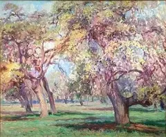 Live oaks, Lucky Baldwin Ranch by John Frost, 1924, oil on canvas, sold Nov 2015