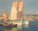 At Concarneau, France by Edgar Alwin Payne, oil on canvas, sold Nov 2015