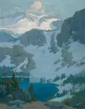 Sierra lake by Elmer Wachtel, oil on canvas, offered Nov 2015