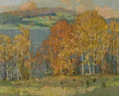Bruce Nelson, Along the water's edge, oil on canvas