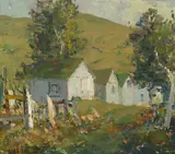 Hillside homes by Selden Connor Gile, 1937, oil on board, sold Nov 2015