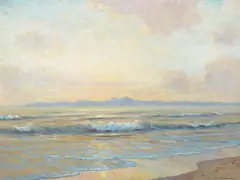 Tranquil evening by Frank Cuprien, oil on canvas, sold Nov 2015