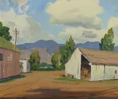 Arthur Hill Gilbert, Carmel Valley ranch; California barn (group of two), first signed 'Arthur Hill Gilbert ANA' (lower left); second unsigned