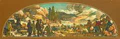 John MacQuarrie, Mural studies depicting the construction of the transcontinental railroad (a pair)
