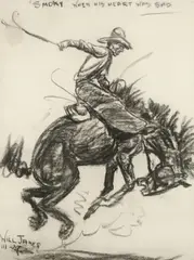 William R., "Smoky" when his heart was bad, 1927, charcoal on paperboard