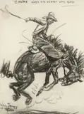 William R., "Smoky" when his heart was bad, 1927, charcoal on paperboard