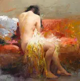 Giuseppe Dangelico Pino, Model in the artist's studio, oil on canvas