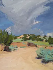 Louisa Redfield McElwain, Arroyo and cloud from Tres Piedras, New Mexico, 1992, oil on canvas