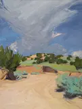 Louisa Redfield McElwain, Arroyo and cloud from Tres Piedras, New Mexico, 1992, oil on canvas