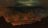 Jules Tavernier, Kilauea caldera, Hawaii, oil on canvas affixed to board