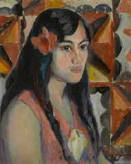 Omer Thomas Lassonde, Samoan chieftainess, oil on canvas