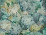 Hydrangeas by Shirley Marie Russell, 1955, oil on masonite, offered Nov 2015
