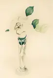 Charles Sheeler, Rose in a Vase, colored pencil and graphite on paper