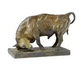Angry Bull by Charles Cary Rumsey, Angry Bull, bronze, bronze with greenish-brown patina, sold Nov 2015