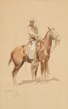 A Shadow Rider by Charles Marion Russell, watercolor, pen and pencil on paper, sold Nov 2015