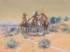 Charles Marion Russell, Scouting Party, watercolor, gouache and pencil on paper