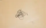 Horse Head, Left Side by Charles Marion Russell, pen and ink on paper, sold Nov 2015