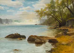 Niagara Falls by Albert Bierstadt, oil on paper laid down on canvas, sold Nov 2015