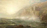 William Trost Richards, Castle on the Cornish Coast, oil on canvas
