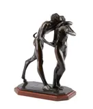 Wilhelm Hunt Diederich, Nymph and Satyr (L'Après-Midi d'un Faune), bronze with brown patina