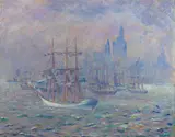 Theodore Earl Butler, Sailboats, Upper Bay, New York, oil on canvas