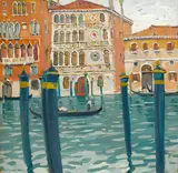 Jane Peterson, Palace Dario on the Grand Canal, Venice, oil on artist's board