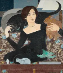 Will Barnet, Portrait of Martha, oil on canvas