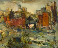 Franz Kline, Street Scene, Greenwich Village, oil on canvas