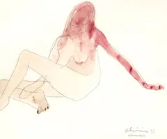Hawaii by Nathan Oliveira, 1971, watercolor and graphite on paper laid down on paper, offered Oct 2015