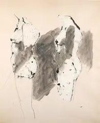 Manuel Neri, Untitled (from the Collage and Ink Figure Study series), circa 1960, paper collage, ink, wash and staples on paper