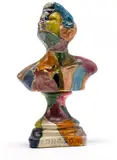 Trophy Bust/Study for Clown by Robert Carston Arneson, 1977, glazed ceramic with metallic paint, sold Oct 2015