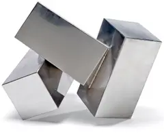 Jacques Schnier, Three Cuboids on Three Points, 1982, polished steel