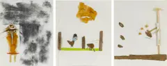 I Miss Her, 1999; There is Nothing I Can Do, 1999; To [sic] Much Bun, 1999 (3) by Jon Pylypchuk, offered Oct 2015