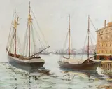 George Demont Otis, Old San Francisco at Embarcadero, Meiggs' Wharf