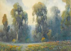 Wildflowers and eucalyptus by Percy Gray, 1927, watercolor on paper, offered Aug 2015