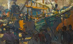 Armin Carl Hansen, Lumber carriers, oil on board