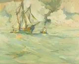 Armin Carl Hansen, Towboat longside