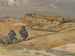 An afternoon, Los Angeles by Jules Eugene Pages, oil on canvas, sold Aug 2015