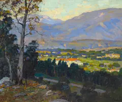 Ferdinand Kaufmann, Late afternoon, La Cañada Valley from Flint Ridge Drive, Pasadena, oil on canvas
