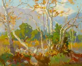 In the Arroyo Seco by Elmer Wachtel, oil on canvas affixed to board, sold Aug 2015