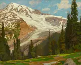 William Wendt, Glacial grandeur, oil on canvas