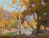 Autumn in the arroyo by Marion Wachtel, oil on canvas, sold Aug 2015