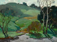 Paul Lauritz, Winter hills, California, oil on canvas