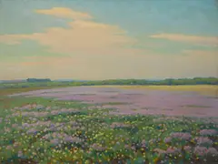 Spring flowers by John Marshall Gamble, oil on board, sold Aug 2015
