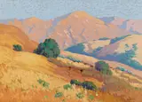 Carl Sammons, Cattle grazing along a hillside, oil on canvas